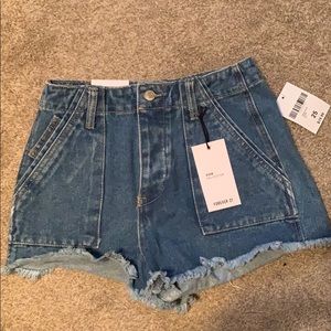 High-Rise Denim Shorts